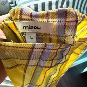 Miaou Yellow and Purple Plaid Corset